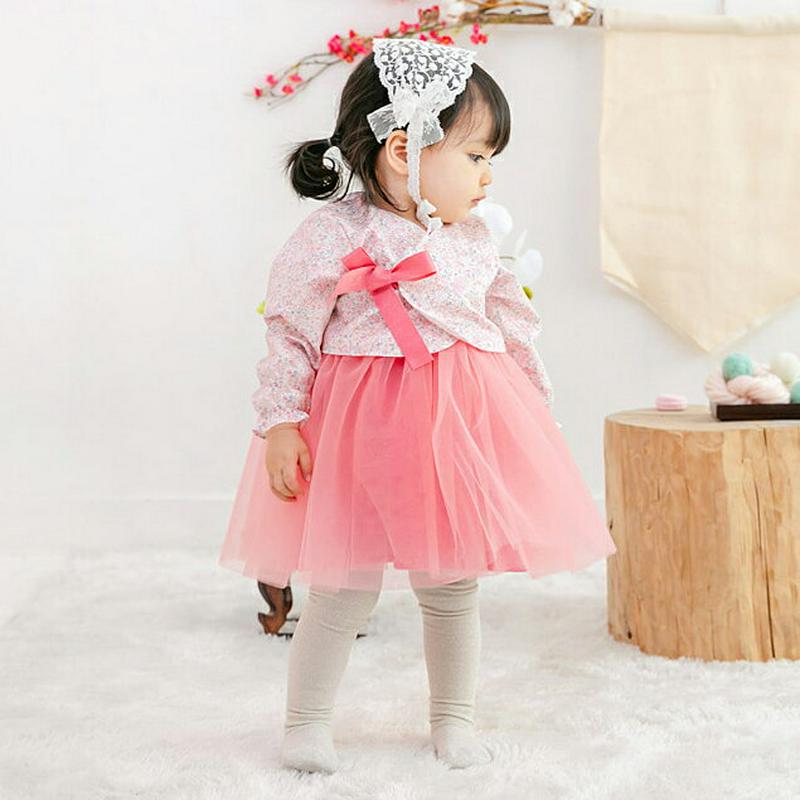 フラワートップ&ワンピース韓服SET・p005077 キッズ【0~2才】【set】【セットアップ セット setup 長袖 ロングワンピース 花柄 フラワー 韓服 チマチョゴリ ガーリー 女の子 ベビー プレゼント 韓国 韓国子供服 子供 こども 子供服 こども服】【KIDS】