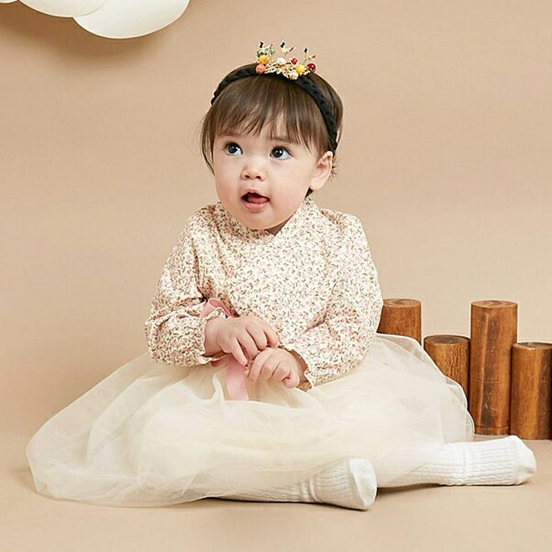 花柄リボンショートトップ&ワンピ韓服SET・p005087 キッズ【0~2才】【set】【セットアップ セット setup 長袖 ロングワンピース 花柄 韓服 チマチョゴリ ガーリー 女の子 ベビー プレゼント 韓国 韓国子供服 子供 こども 子供服 こども服】【KIDS】