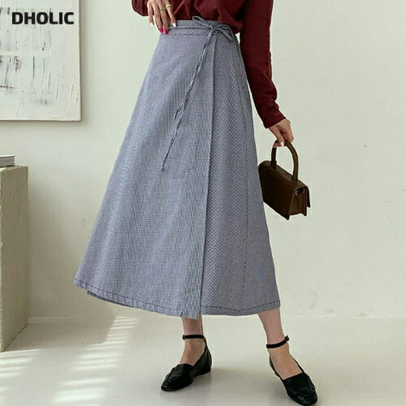 【新作10%OFF】リボンラップチェックスカート・全2色・t60706 レディース【sk】【韓国 ファッション ボトムス スカー