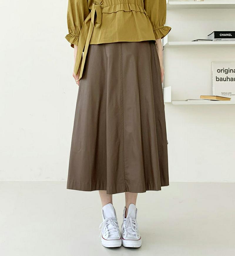 【新作10%OFF】レザー調フレアスカート・全3色・b60707 レディース【sk】【韓国 ファッション ボトムス スカート ロ