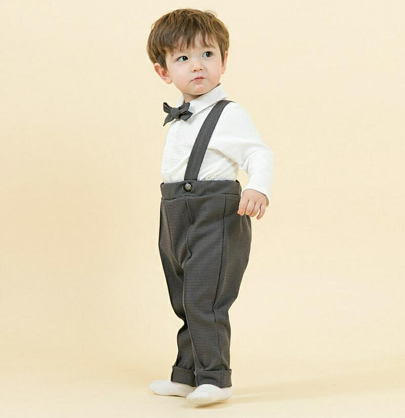 リボンネックシャツ&パンツSET・p001284 キッズ【0~2才】【ops】【セットアップ セット setup 長袖 シャツ ロングパンツ リボン リボンネック スーツ プレゼント 男の子 ベビー 韓国 韓国子供服 子供 こども 子供服 こども服】【KIDS】