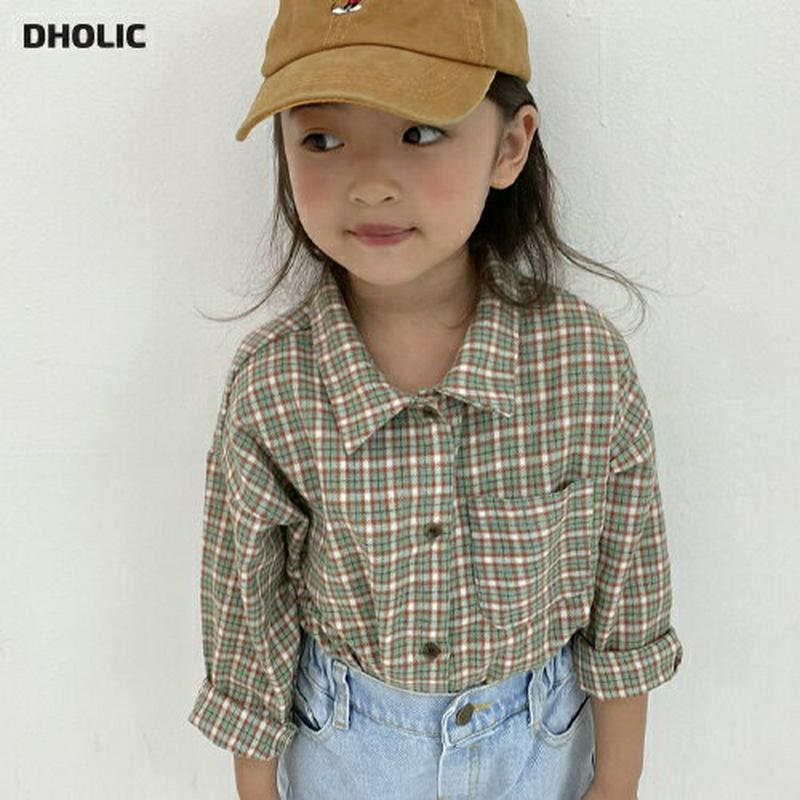 【新作10%OFF】ポケットチェック柄シャツ・u05336 キッズ【3~8才】【bl】【トップス シャツ ロングスリーブ 長袖 