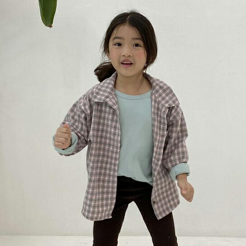 【新作10%OFF】ポケットチェック柄シャツ・u05336 キッズ【3~8才】【bl】【トップス シャツ ロングスリーブ 長袖 