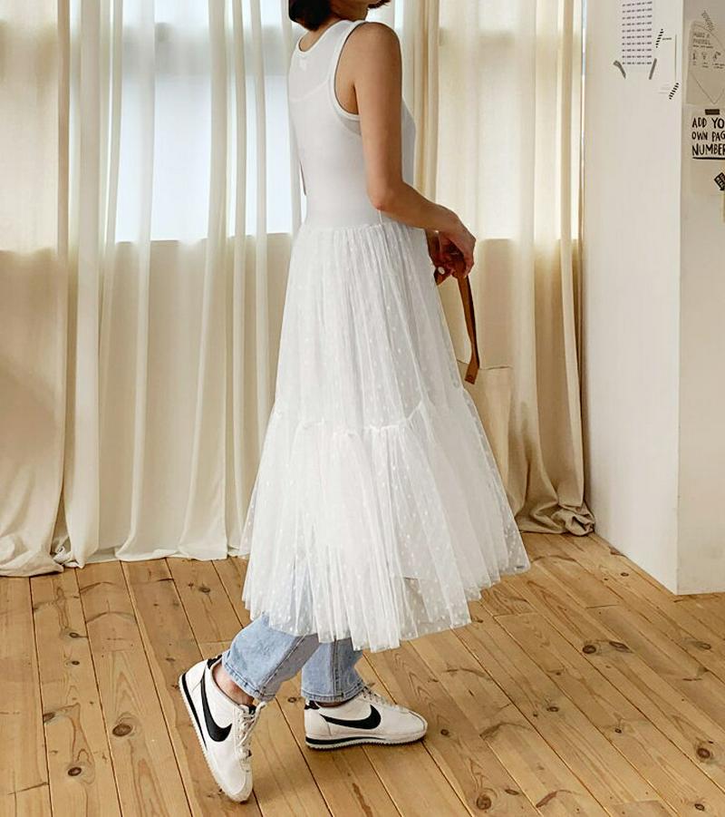 【新作10%OFF】ドットレースノースリワンピース・全2色・t60719 レディース【ops】【韓国 ファッション ワンピース 