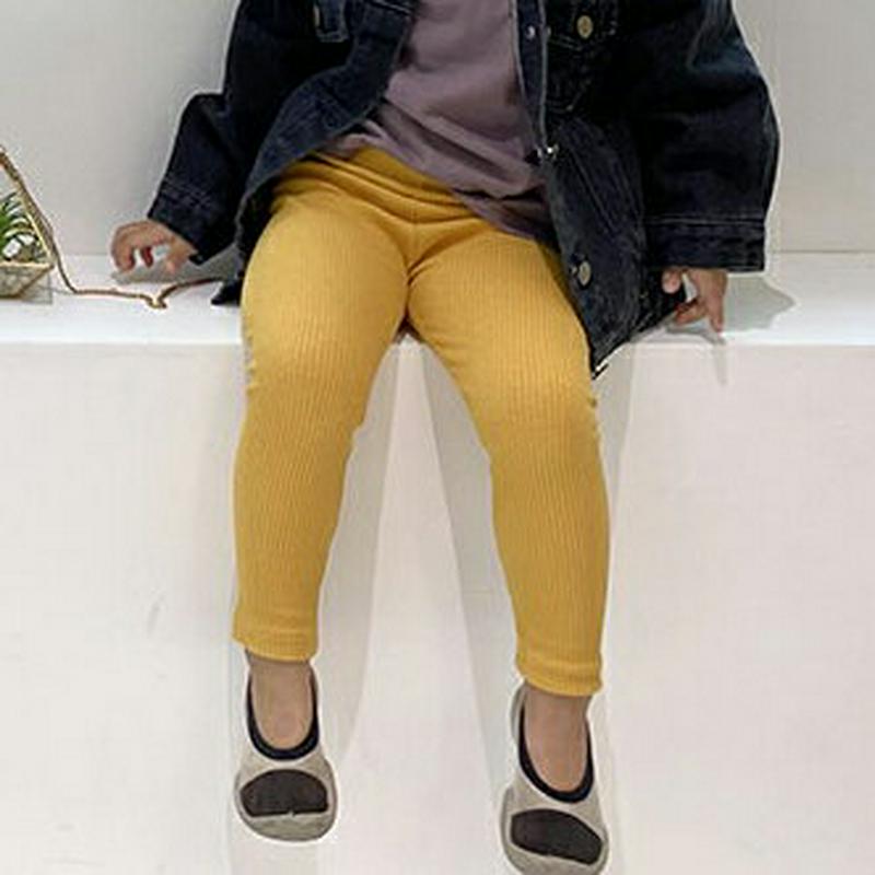 【新作10%OFF】リブレギンスパンツ・u05357 キッズ【3~8才】【pt】【レギンス レギンスパンツ ロング丈 リブ 単色