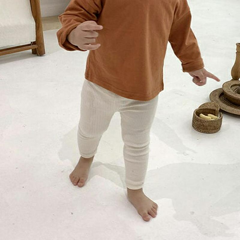 【新作10%OFF】リブレギンスパンツ・u05357 キッズ【3~8才】【pt】【レギンス レギンスパンツ ロング丈 リブ 単色