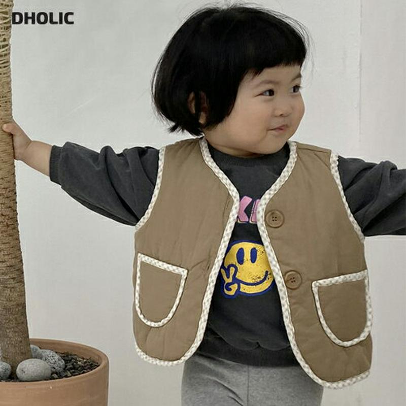 【新作10%OFF】チェック配色ベスト・u05358 キッズ【3~8才】【jk】【ベスト チェック柄 ライン 配色 シンプル カ