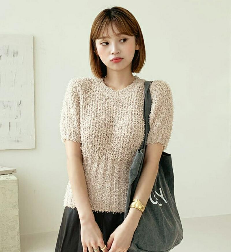 【新作10%OFF】リブヘムテクスチャーニット・全3色・t60689 レディース【tops】【韓国 ファッション トップス ニッ