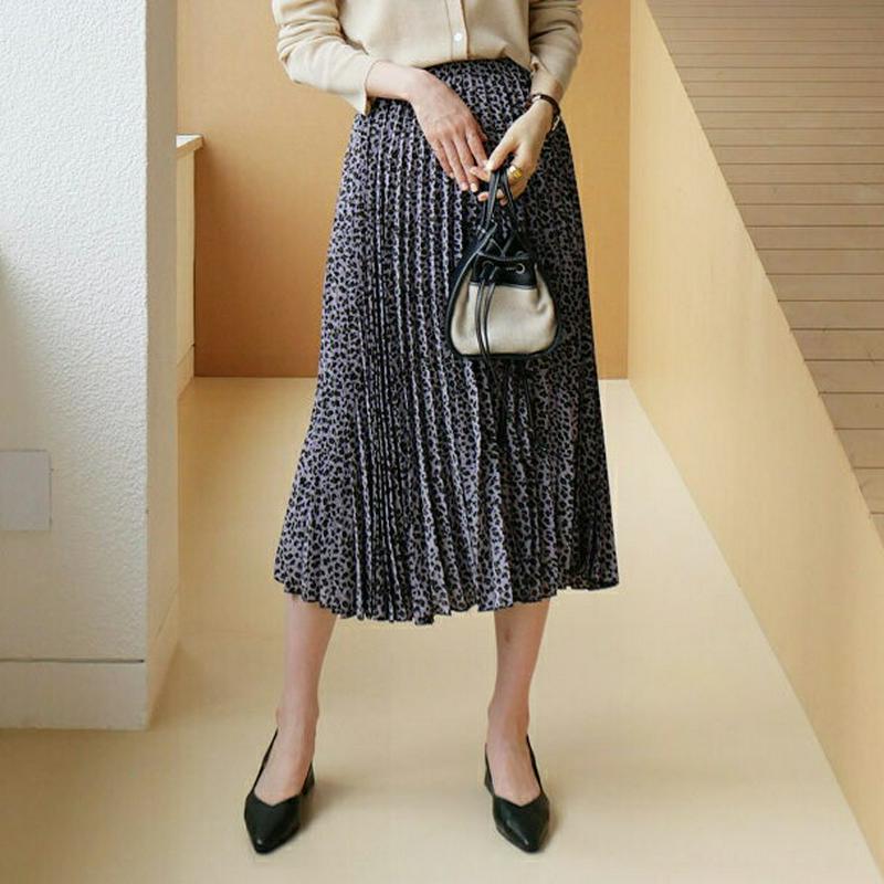【新作10%OFF】プリーツレオパードスカート・全3色・b63780 レディース【sk】【スカート ロング ロングスカート プリ