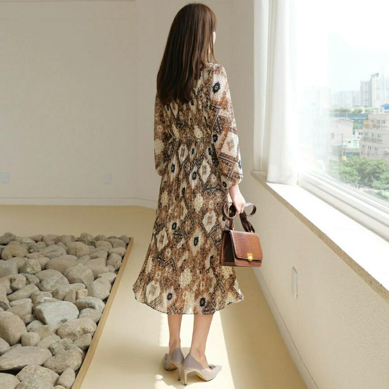 【新作10%OFF】ストラップ付プリーツペイズリーワンピース・全2色・b63768 レディース【ops】【ワンピース ロング ロ