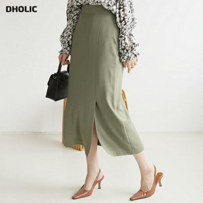 ダブルスリットスカート・全3色・b63849 レディース【sk】【スカート ロング ロングスカート スリット 単色 無地 シンプ