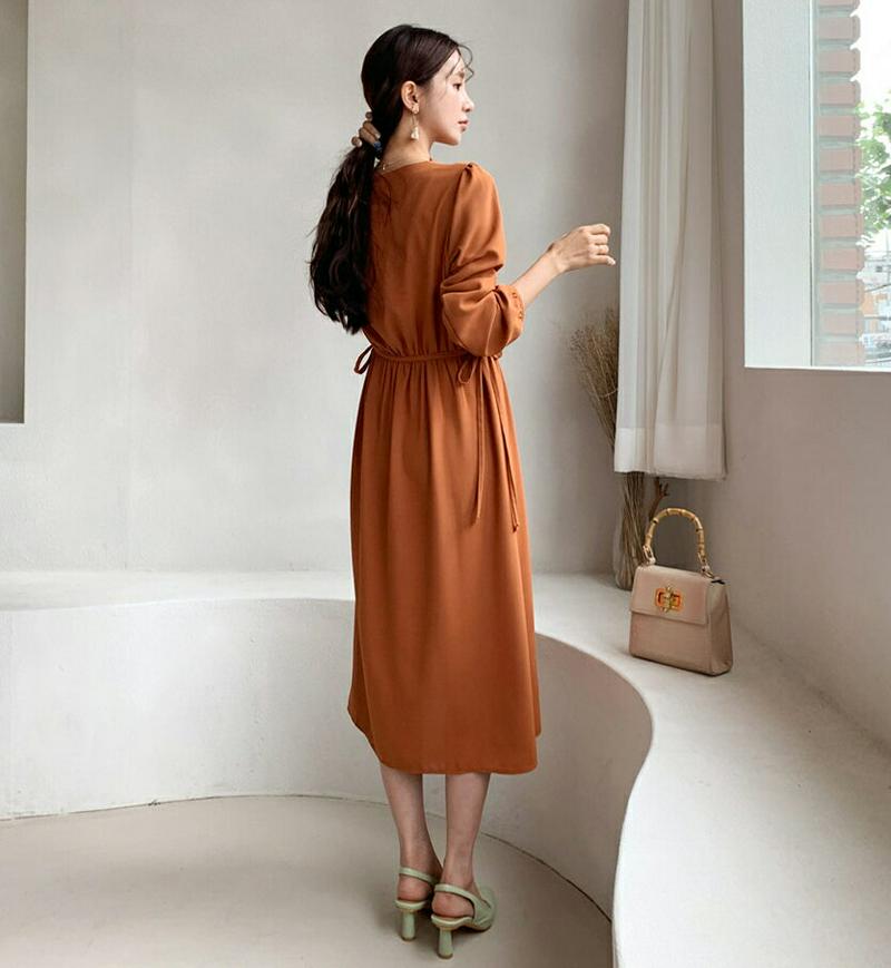 リボンフレアワンピース・全4色・t60858 レディース【ops】【韓国 ファッション ワンピース ロングワンピース フレア フ