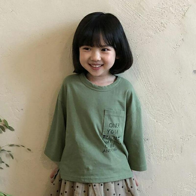 ONCEレタリングポケットTシャツ・u05269 キッズ【3~8才】【tops】【トップス Tシャツ ロングスリーブ 長袖 ラウ