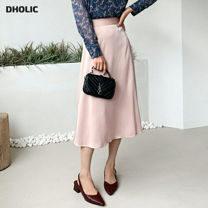 サテンフレアスカート・全4色・t60860 レディース【sk】【韓国 ファッション ボトムス スカート ロングスカート ロング丈