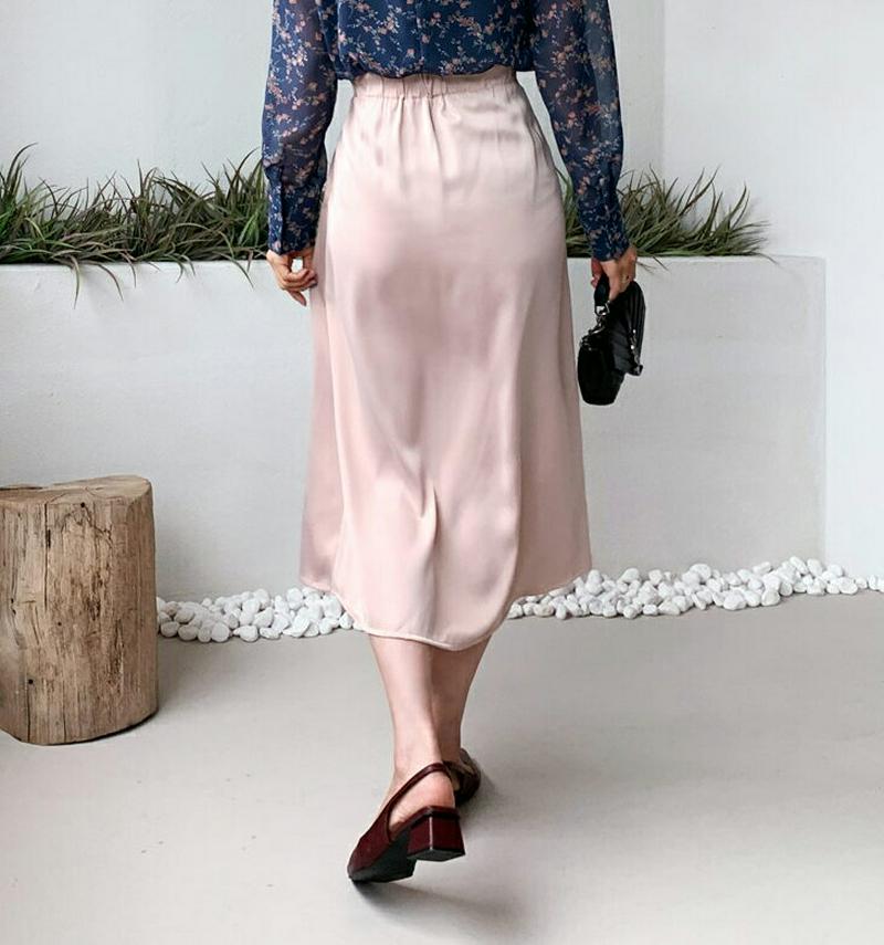サテンフレアスカート・全4色・t60860 レディース【sk】【韓国 ファッション ボトムス スカート ロングスカート ロング丈