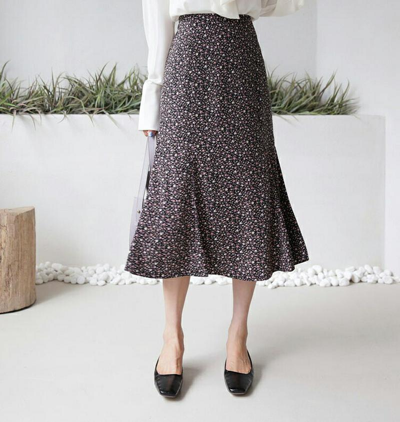 フローラルフレアスカート・全3色・b60861 レディース【sk】【韓国 ファッション ボトムス スカート ロングスカート ロン