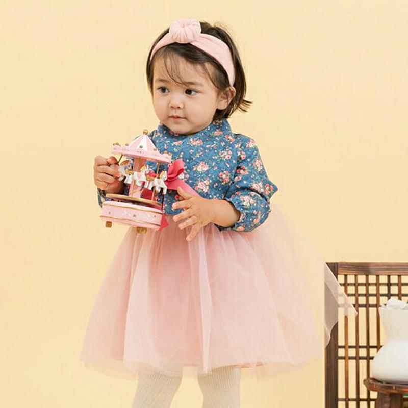 花柄リボン韓服SET(ピンク)・p005093 キッズ【0~2才】【set】【セットアップ セット setup 花柄 ワンピース スリーブレス 長袖 ロング丈 韓服 チマチョゴリ 上品 女の子 ベビー プレゼント 韓国 韓国子供服 子供 こども 子供服 こども服】【KIDS】