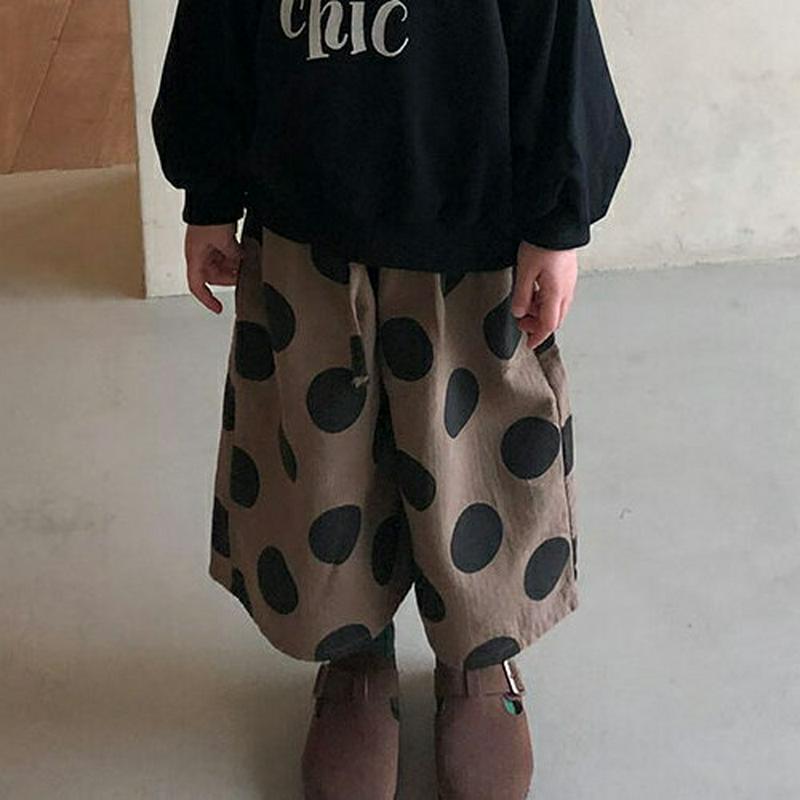 ウエストリボンドットパンツ・u05284 キッズ【3~8才】【pt】【ボトムズ パンツ ズボン ロングパンツ 長ズボン ワイド 