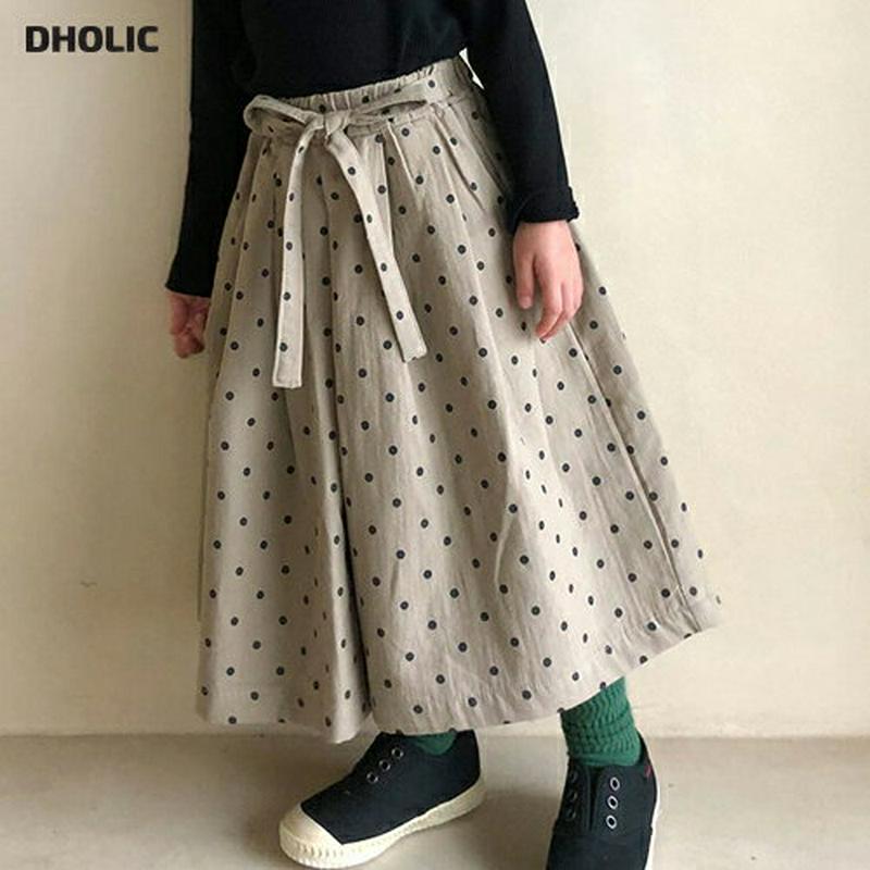 ウエストリボンドットワイドパンツ・u05282 キッズ【3~8才】【pt】【ボトムズ パンツ ズボン ロングパンツ 長ズボン ワ