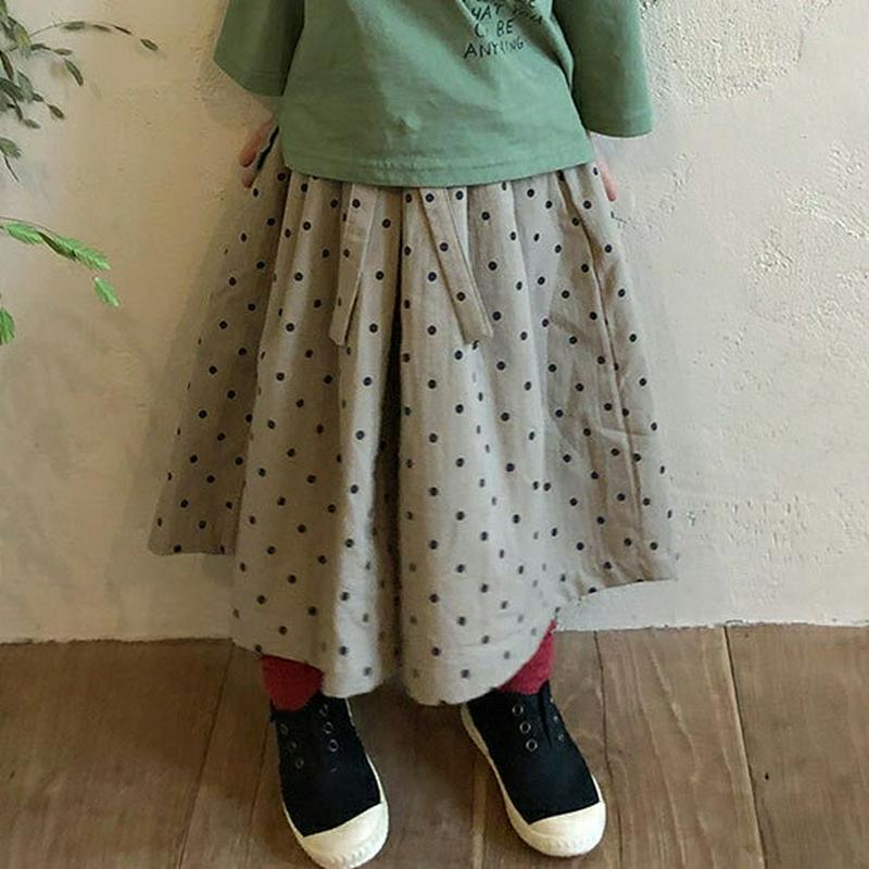 ウエストリボンドットワイドパンツ・u05282 キッズ【3~8才】【pt】【ボトムズ パンツ ズボン ロングパンツ 長ズボン ワ