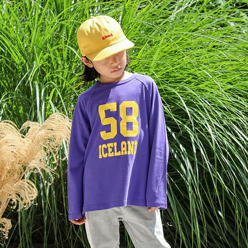 【新作10%OFF】58ナンバーラグランTシャツ・u05225 キッズ【3~8才】【tops】【トップス Tシャツ ラグラン 長