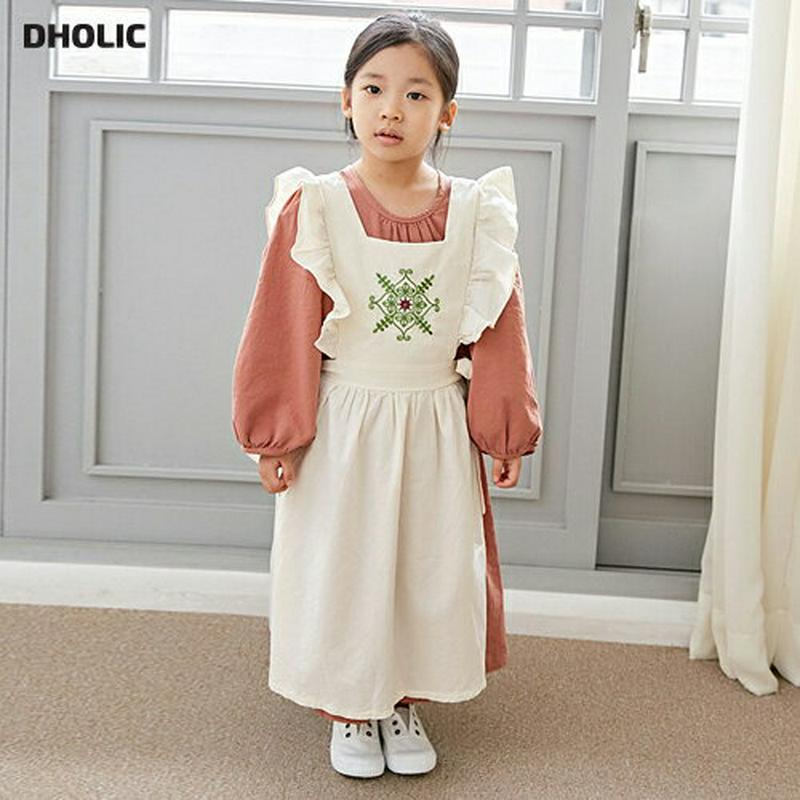 【新作10%OFF】刺繍フリルスリーブレスワンピース・u05271 キッズ【3~8才】【ops】【ワンピース ロングワンピース 