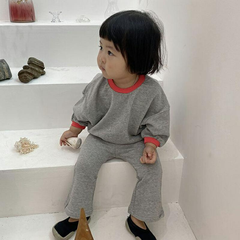 【新作10%OFF】コントラストスウェットSET・u05354 キッズ【3~8才】【set】【セットアップ セット setup 