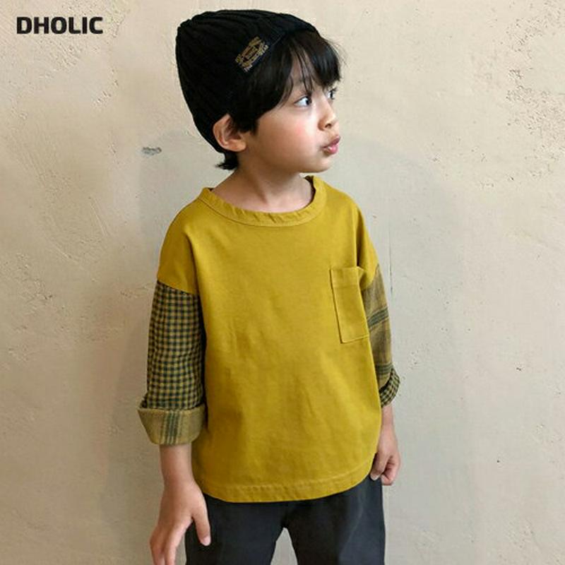 【新作10%OFF】チェックスリーブTシャツ・u05279 キッズ【3~8才】【tops】【トップス Tシャツ 長袖 チェックス