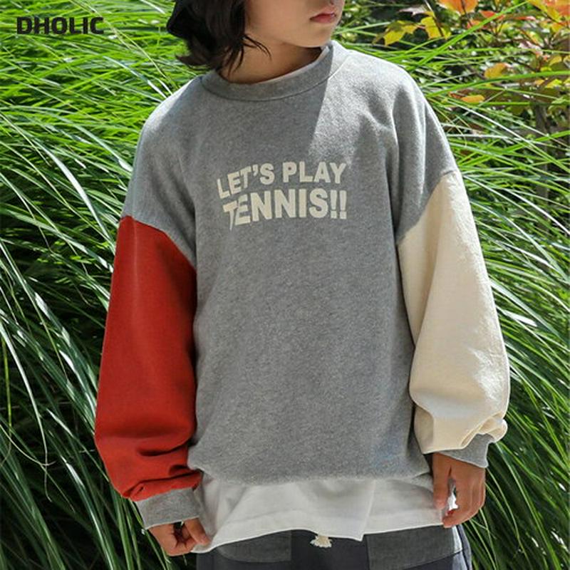 【新作10%OFF】Tennisバイカラースリーブスウェット・u05304 キッズ【3~8才】【tops】【トップス スウェット