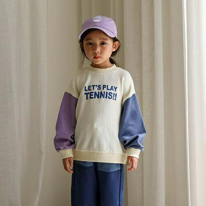 【新作10%OFF】Tennisバイカラースリーブスウェット・u05304 キッズ【3~8才】【tops】【トップス スウェット