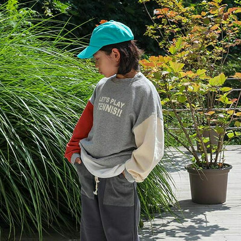 【新作10%OFF】Tennisバイカラースリーブスウェット・u05304 キッズ【3~8才】【tops】【トップス スウェット