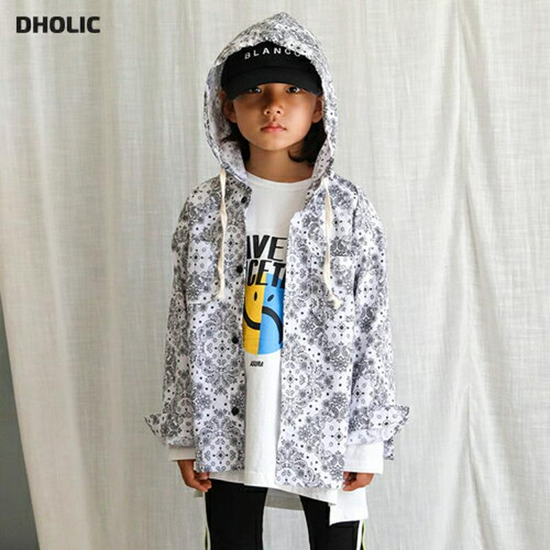 【新作10%OFF】フーデットペイズリーシャツ・u05247 キッズ【3~8才】【bl】【トップス シャツ フーデット フーデッ