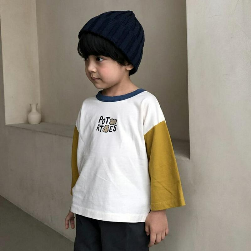 【新作10%OFF】PotatoラグランスリーブTシャツ・u05262 キッズ【3~8才】【tops】【トップス Tシャツ ラグ
