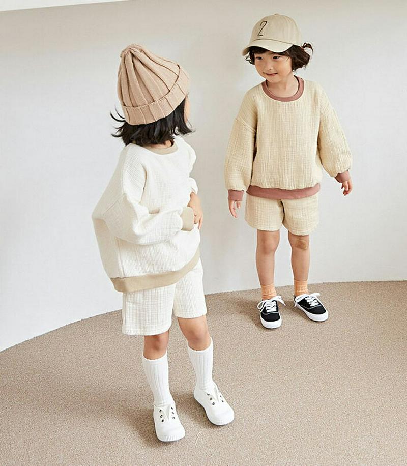【新作10%OFF】リンクルコットン上下SET・u05277 キッズ【3~8才】【set】【セットアップ セット setup リ
