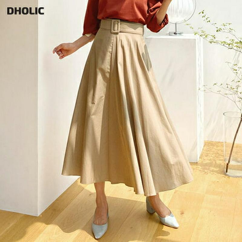 【新作10%OFF】ベルト付フレアスカート・全3色・t56771 レディース【sk】【韓国 ファッション ボトムス スカート ロ