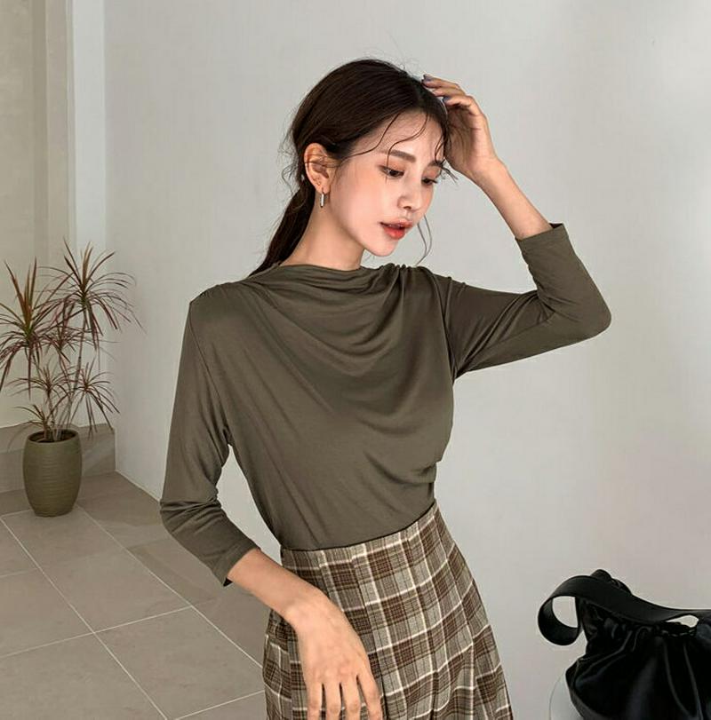 【新作10%OFF】ドレープTシャツ・全4色・b56766 レディース【tops】【韓国 ファッション トップス Tシャツ ハー