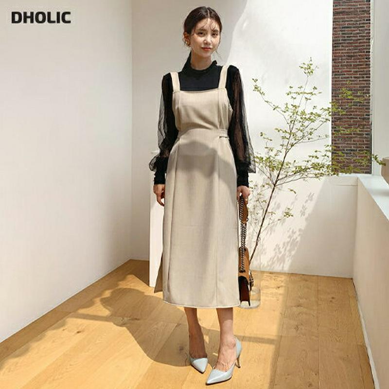 【新作10%OFF】ヘリンボーンリボンワンピース・全3色・t56757 レディース【ops】【韓国 ファッション ワンピース ロ