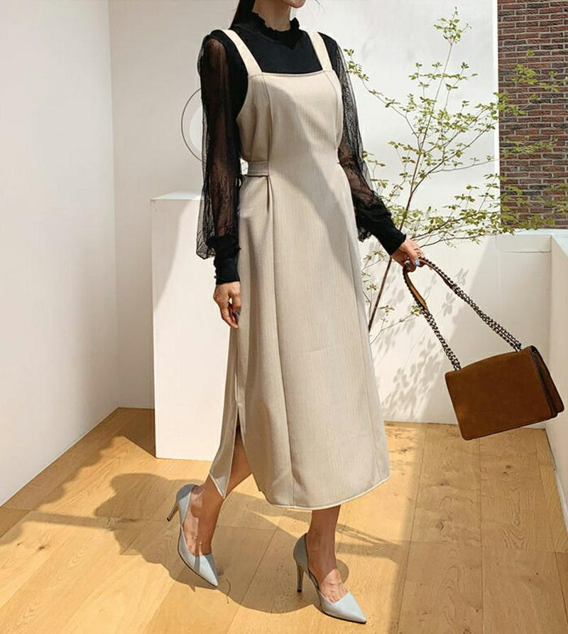 【新作10%OFF】ヘリンボーンリボンワンピース・全3色・t56757 レディース【ops】【韓国 ファッション ワンピース ロ