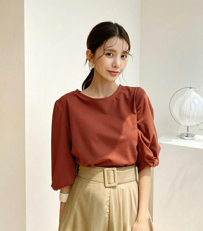 【新作10%OFF】ツイストスリーブTシャツ・全4色・b56768 レディース【tops】【韓国 ファッション トップス Tシャ