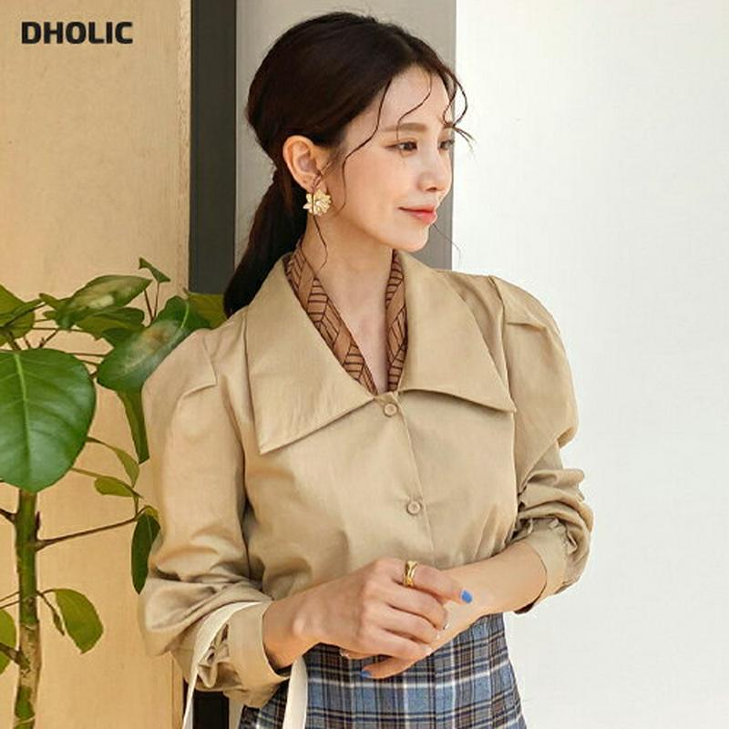 【新作10%OFF】ビッグカラーパフブラウス・全3色・t56759 レディース【bl】【韓国 ファッション トップス ブラウス 