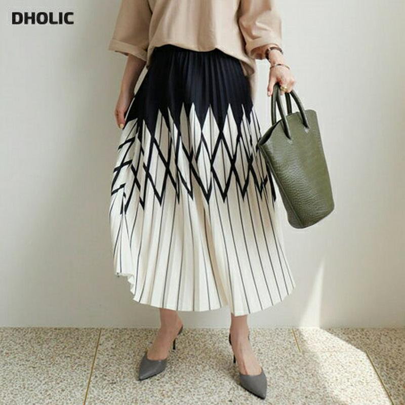 【新作10%OFF】ジグザグプリーツスカート・全2色・b63781 レディース【sk】【スカート ロング ロングスカート プリー