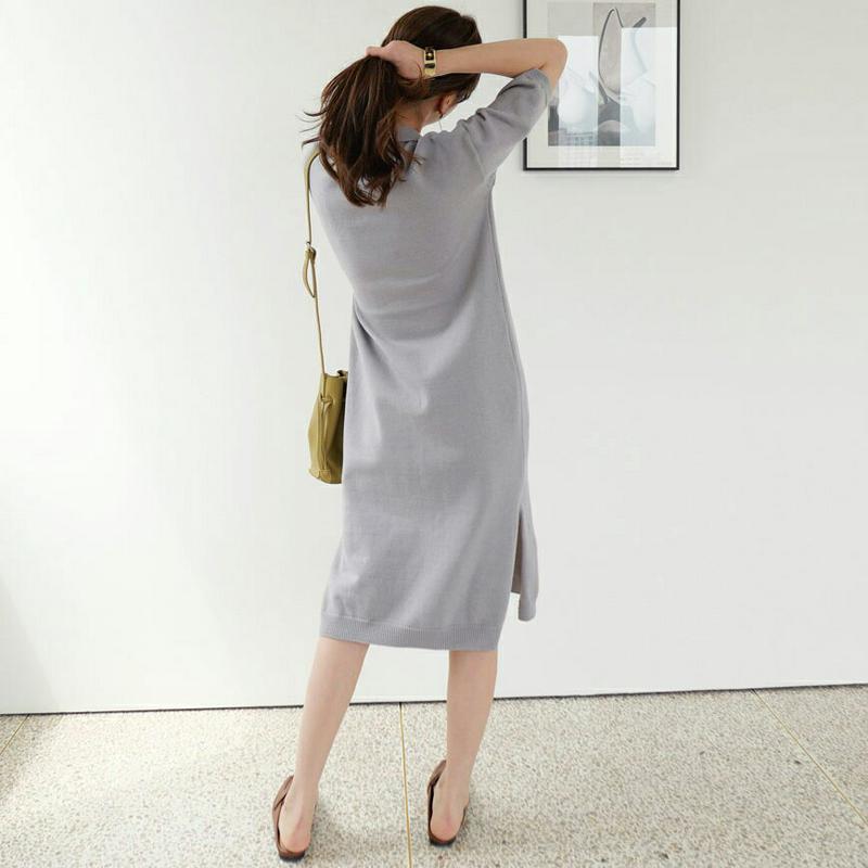 【新作10%OFF】カラーニットワンピース・全3色・t63769 レディース【ops】【ワンピース ミディ丈 ミディワンピース 