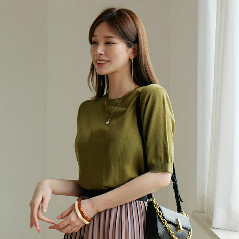【新作10%OFF】ハーフスリーブニット・全6色・b63758 レディース【tops】【トップス ニット ニットトップス 半袖 