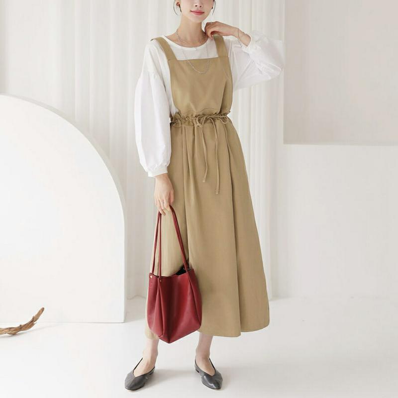 スクエアドロストワンピース・全3色・t63843 レディース【ops】【韓国 ファッション ワンピース ロング ロングワンピース