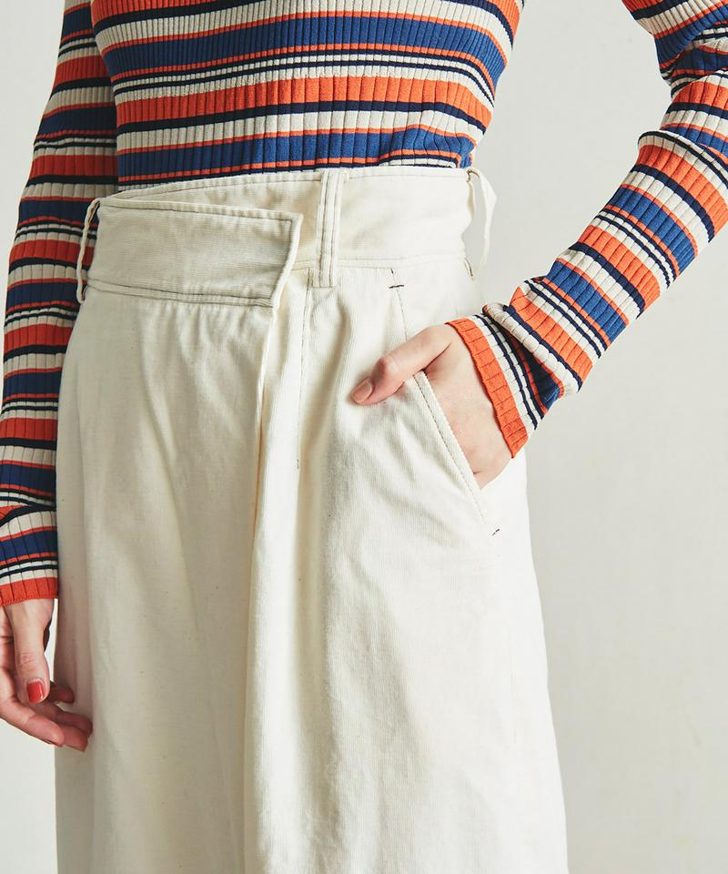 ○オーガニックコットン 細コール ワイドストレートパンツ（note et silence.）