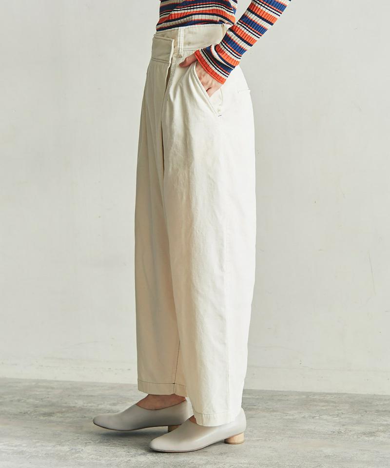 ○オーガニックコットン 細コール ワイドストレートパンツ（note et silence.）