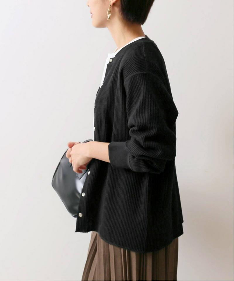 クルーネックワッフルカーディガン◆（JOURNAL STANDARD relume）