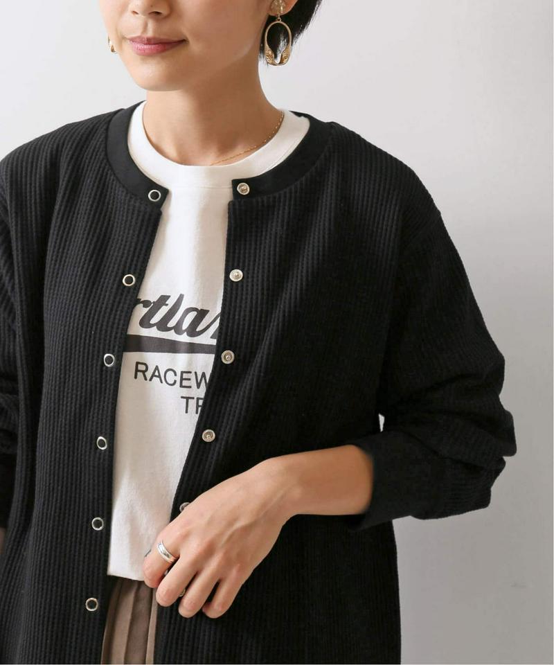 クルーネックワッフルカーディガン◆（JOURNAL STANDARD relume）