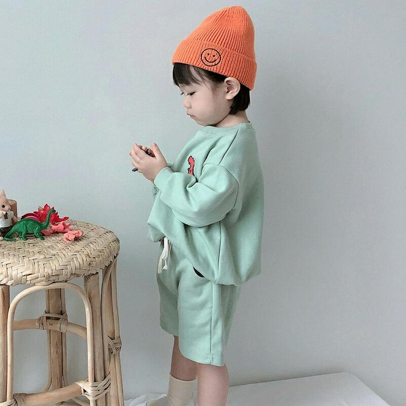 【新作10%OFF】dinosaurスウェット&ハーフパンツSET・u05458 キッズ【3~8才】【set】【セットアップ セ