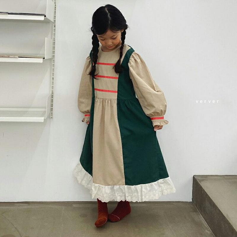 【新作10%OFF】【送料無料】コントラストバルーンワンピース・u05591 キッズ【3~8才】【ops】【ワンピース ロングワ